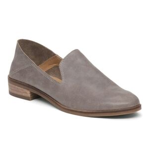 Lucky Brand Open Grey Cahill Genuine Leather Flat Mule